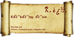 Kökény Éva névjegykártya